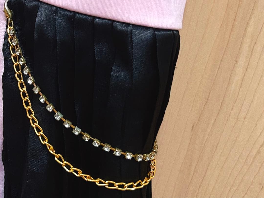 GOLDS♡ビジューバックル×チェーン付き♡キャミトップス／チュニック♡ピンクM