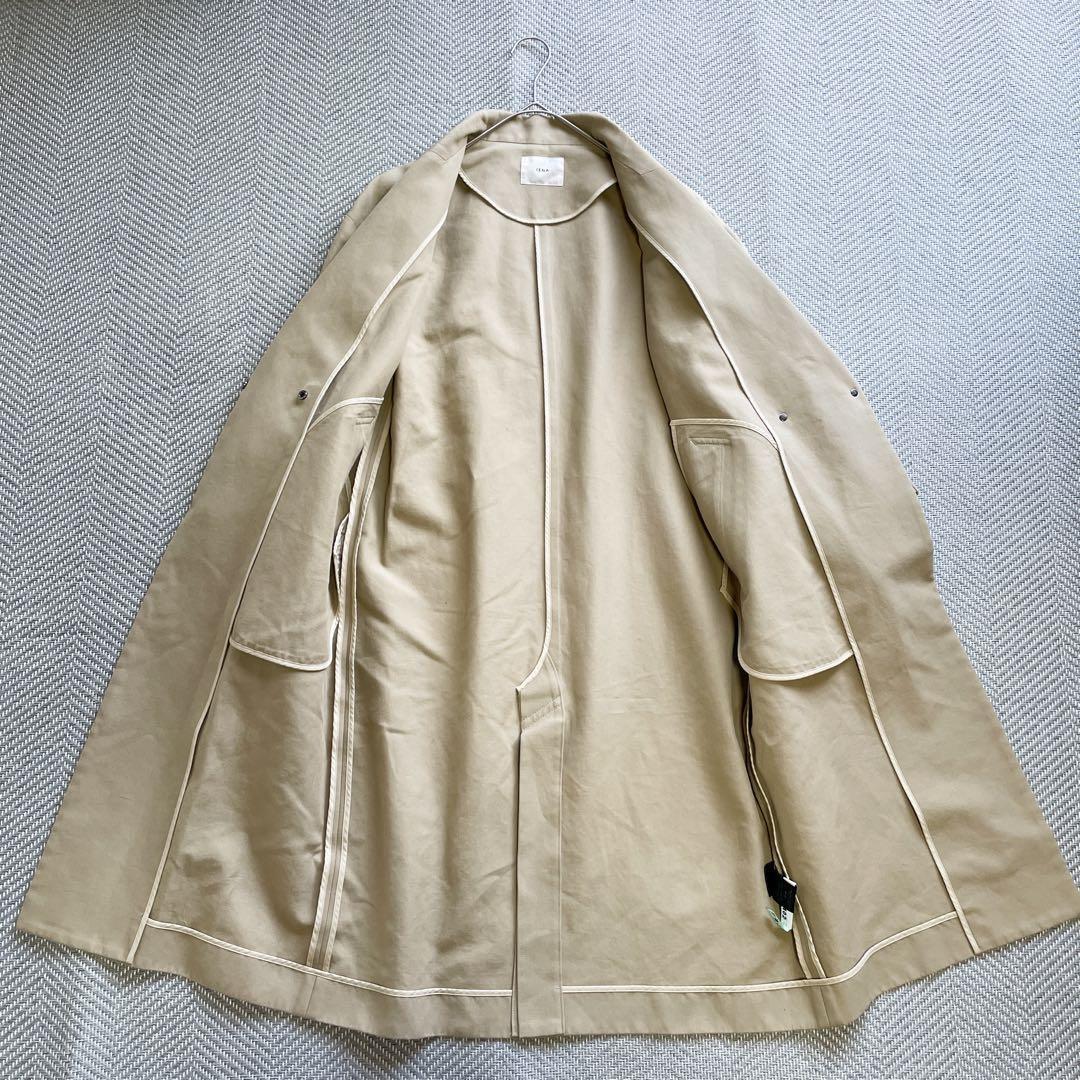 美品　IENA イエナ　コットンWクロスオーバーチェスターコート　ベージュ　36