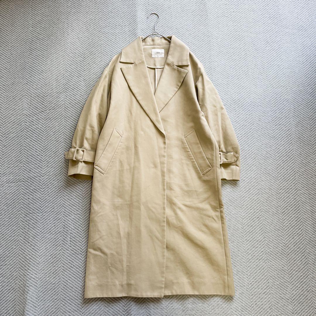 美品　IENA イエナ　コットンWクロスオーバーチェスターコート　ベージュ　36