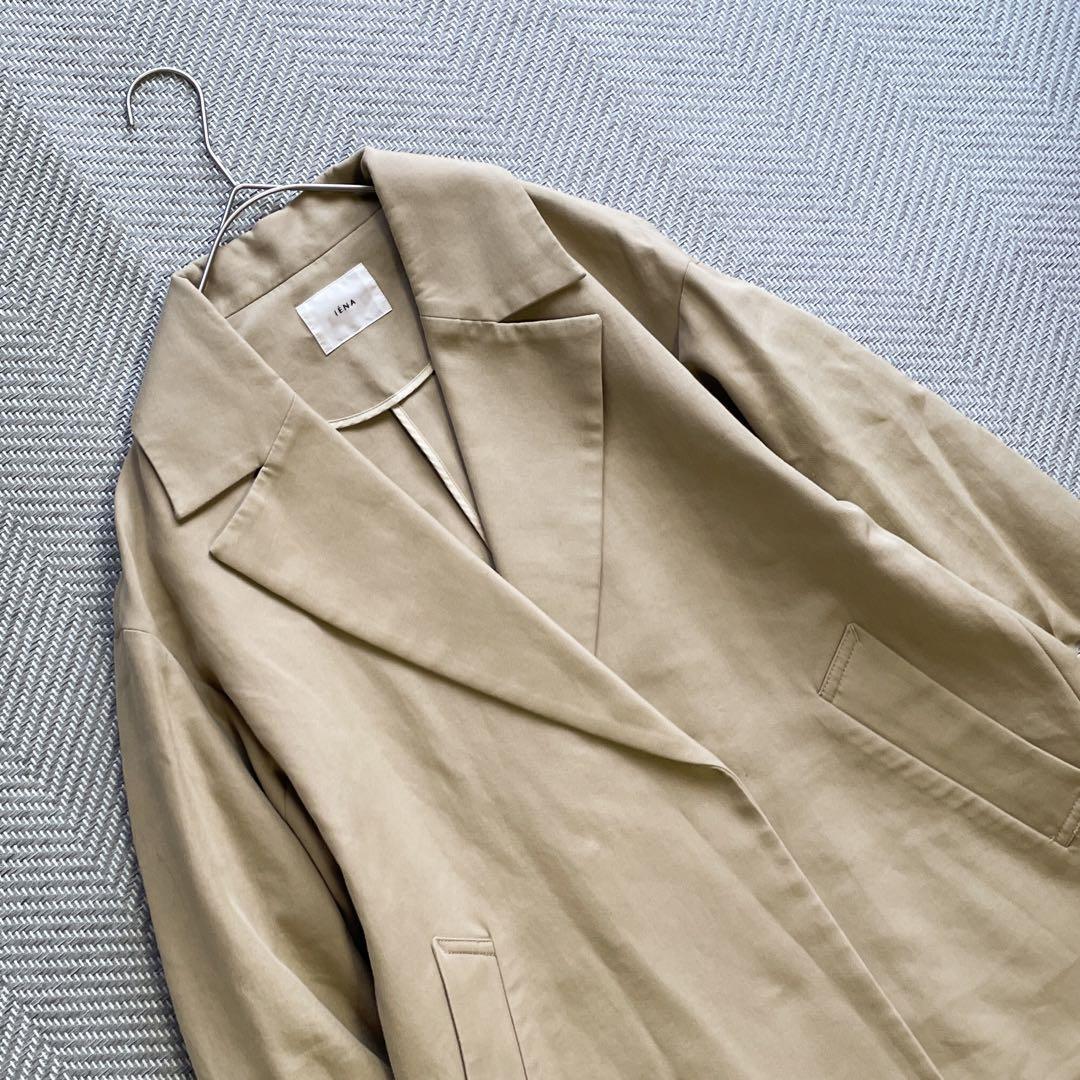 美品　IENA イエナ　コットンWクロスオーバーチェスターコート　ベージュ　36