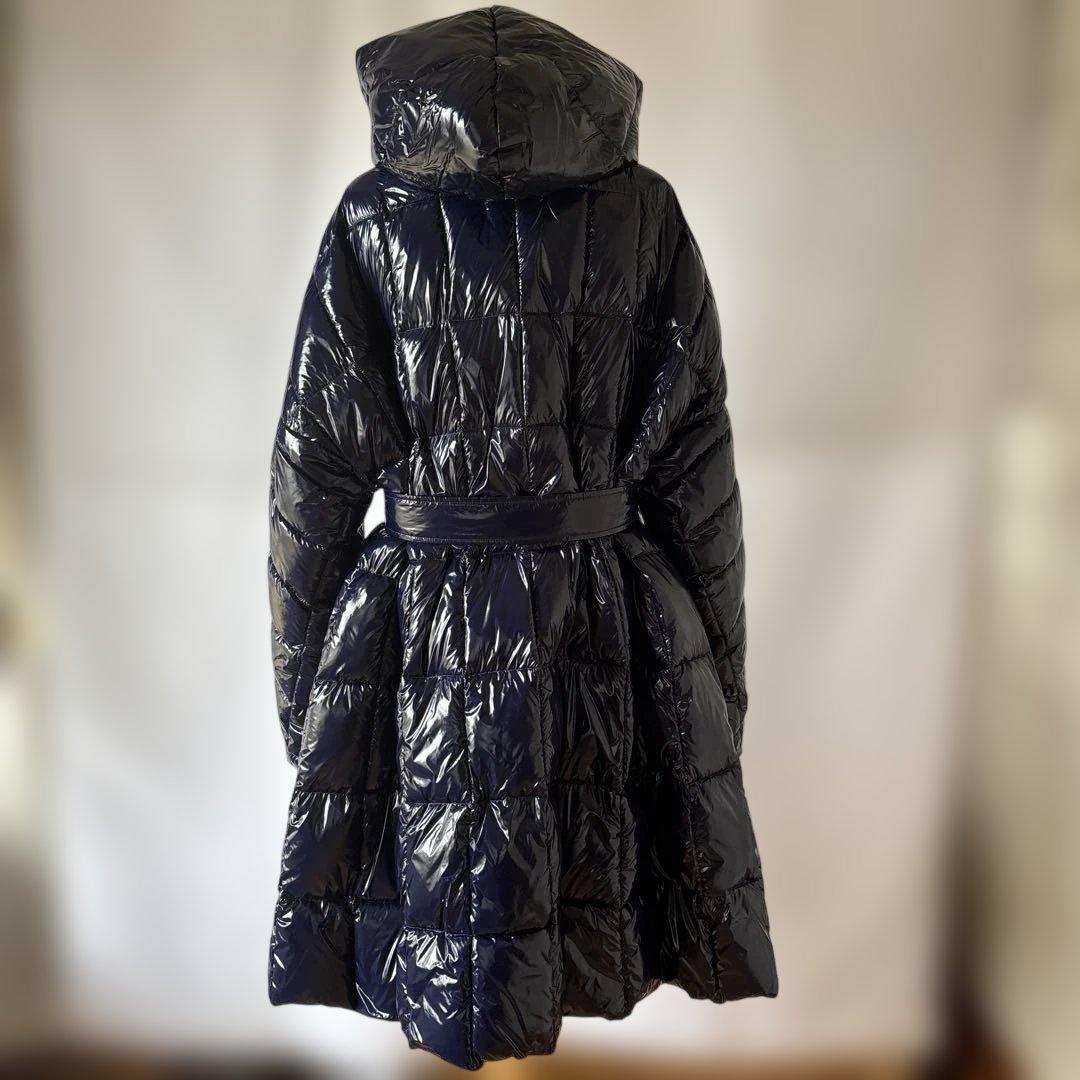 SEMI COUTURE 中綿 フード・ベルト付 ダブルジップ ロングコート