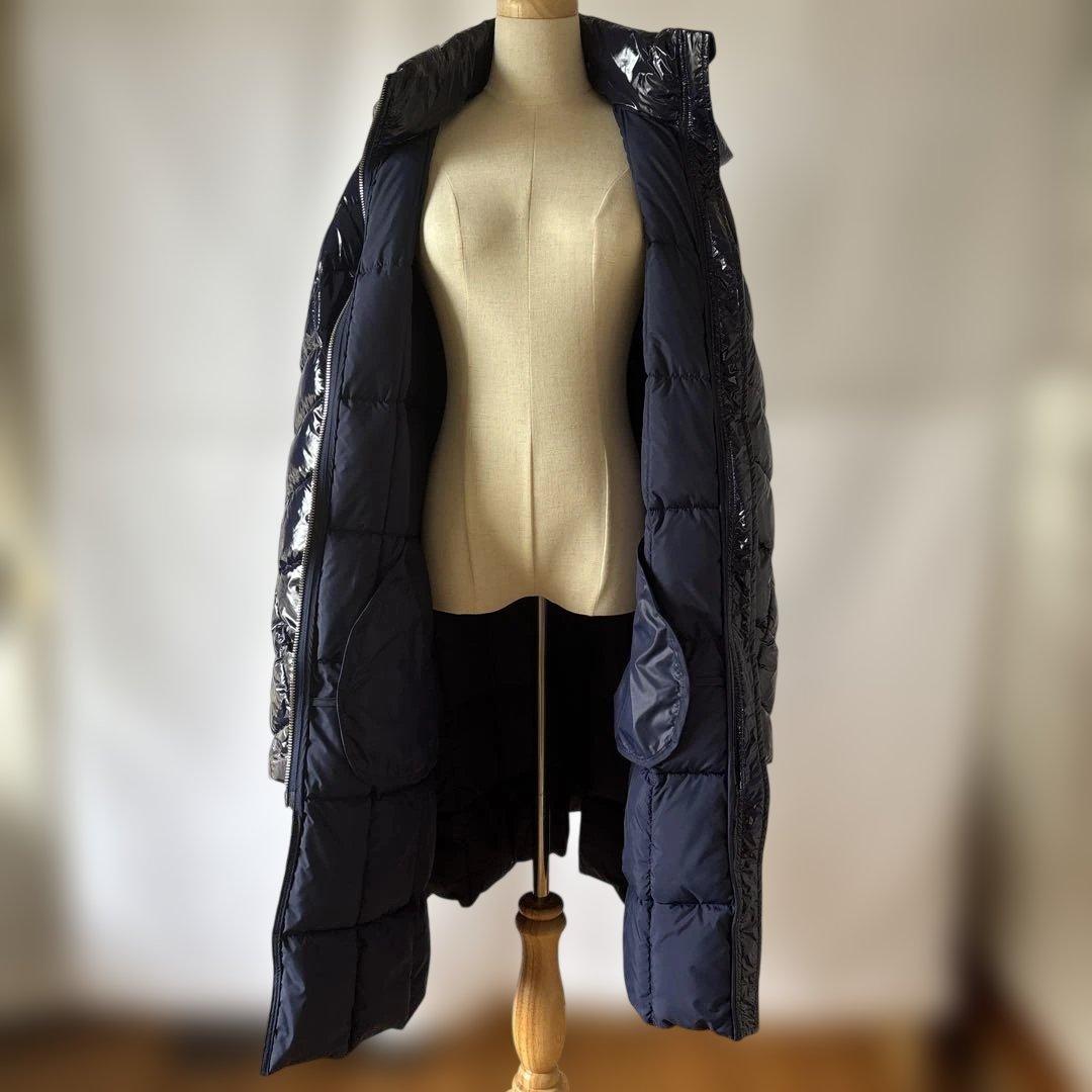 SEMI COUTURE 中綿 フード・ベルト付 ダブルジップ ロングコート