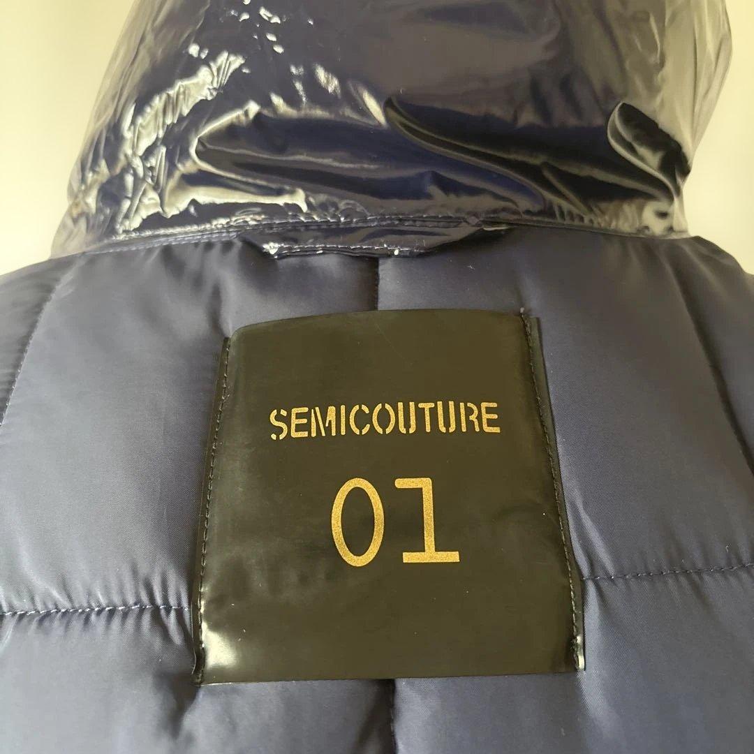 SEMI COUTURE 中綿 フード・ベルト付 ダブルジップ ロングコート