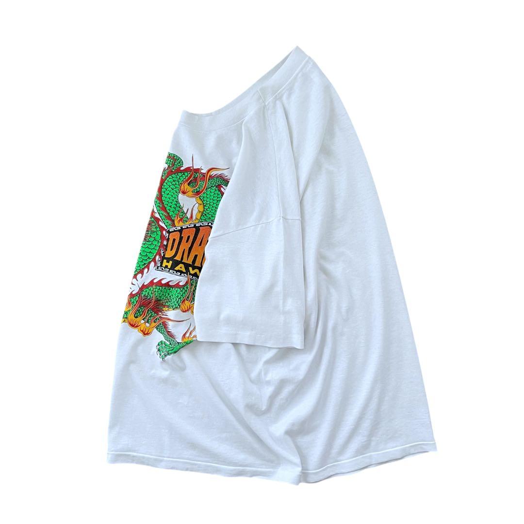 Hanes ヘインズ 90s USA製 ドラゴンプリントTシャツ シングルST
