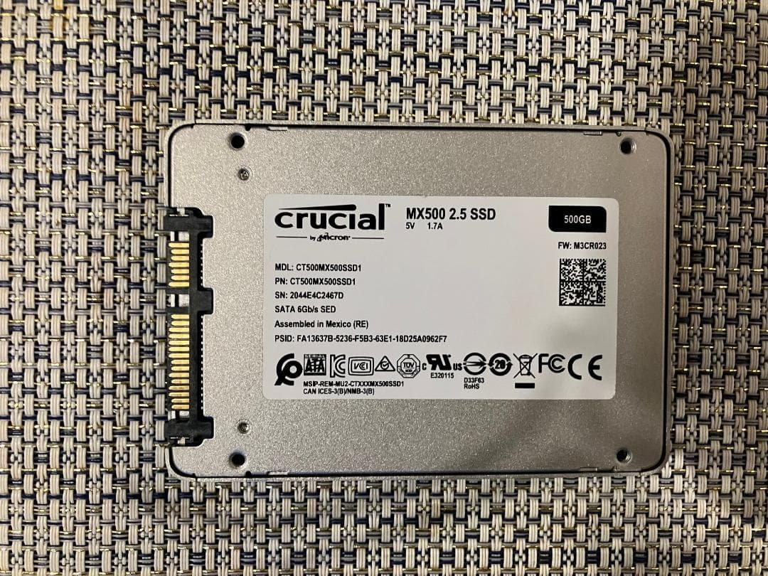 Crucial SSD MX500 500GB 正常判定100％ 使用164時間