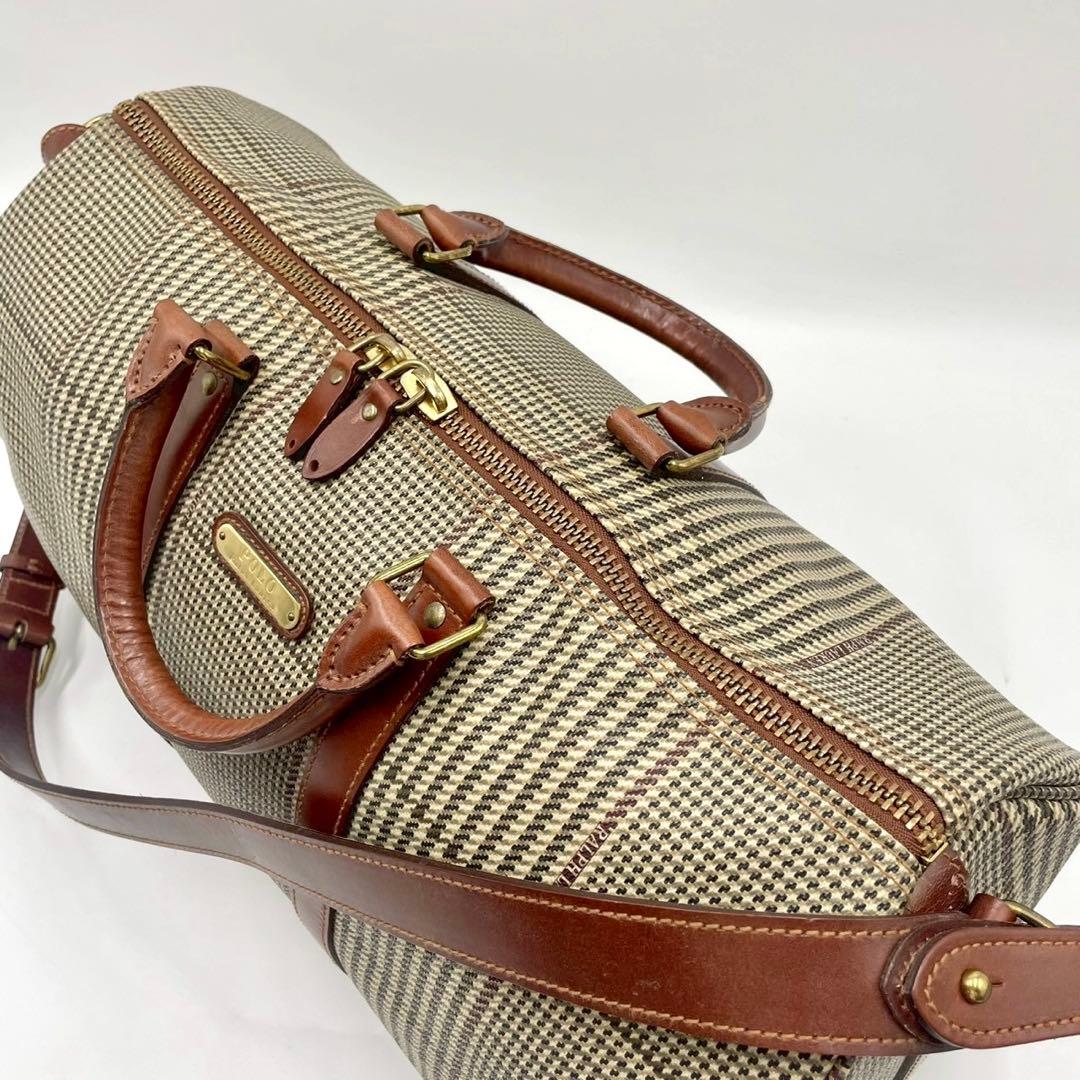 【美品】 ラルフローレン 2way ボストンバッグ チェック 大容量 希少