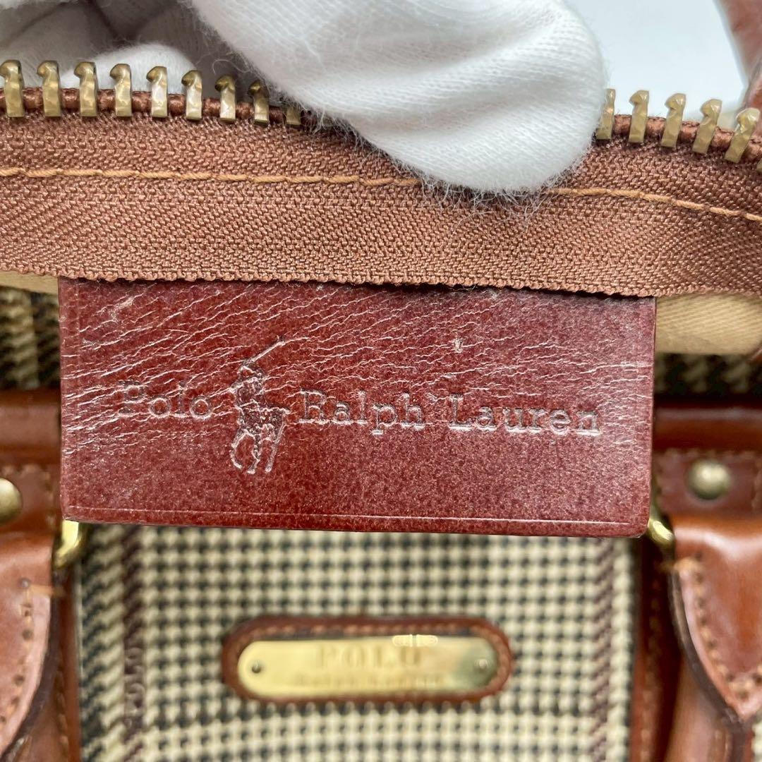 【美品】 ラルフローレン 2way ボストンバッグ チェック 大容量 希少