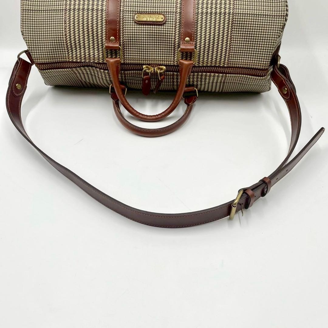 【美品】 ラルフローレン 2way ボストンバッグ チェック 大容量 希少