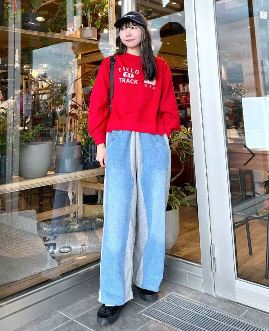MODENORMCORE デニムパッチワークパンツ L グレー15 リバイバル