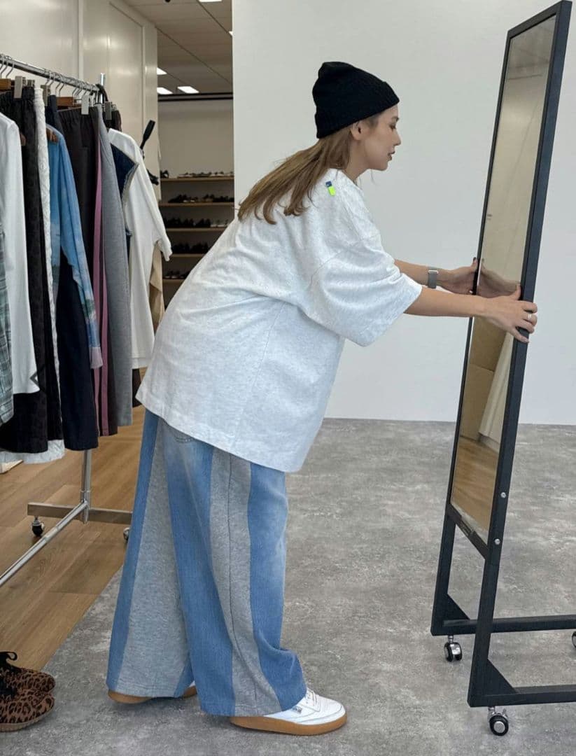 MODENORMCORE デニムパッチワークパンツ L グレー15 リバイバル