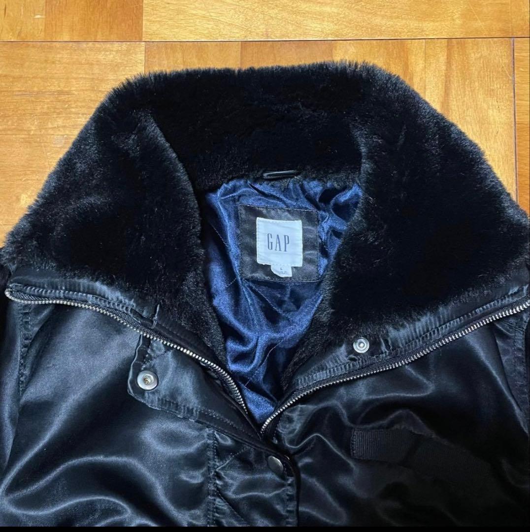 【希少】00s GAP / fur bomber jacket MA1 光沢