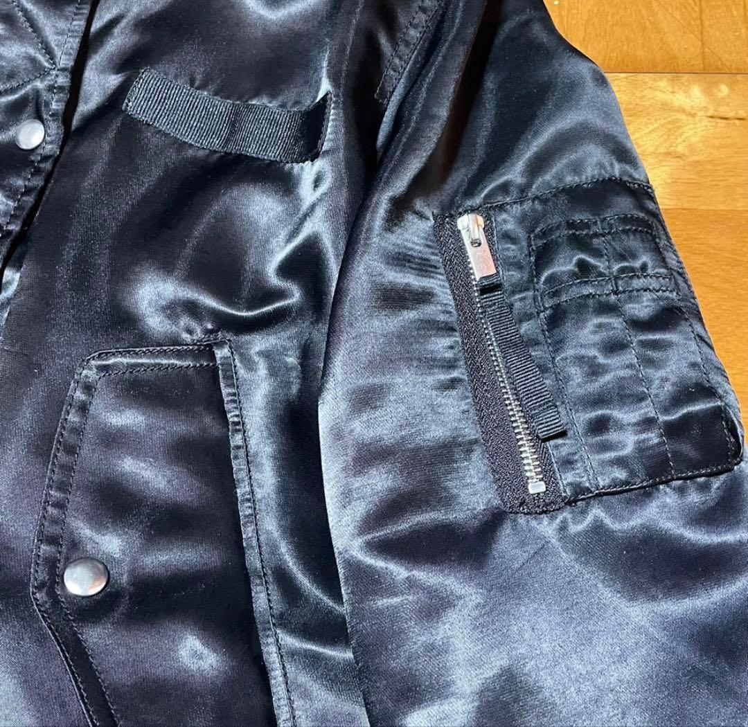 【希少】00s GAP / fur bomber jacket MA1 光沢