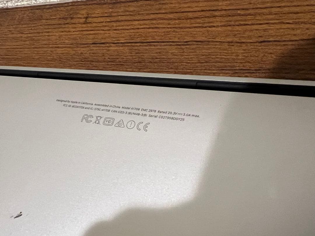 MacBook Pro A1708 シルバー 日本語配列　ジャンク