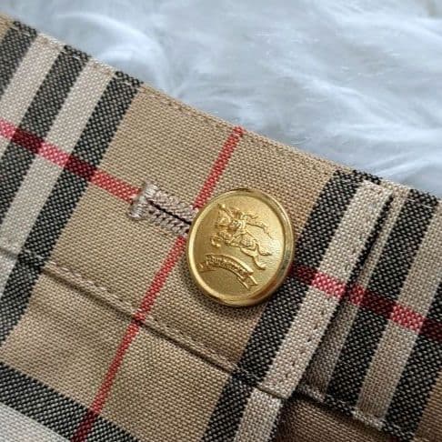 バーバリーズ　ノバチェック　 金ボタン　ラップ　巻きキュロット　大きめサイズ15