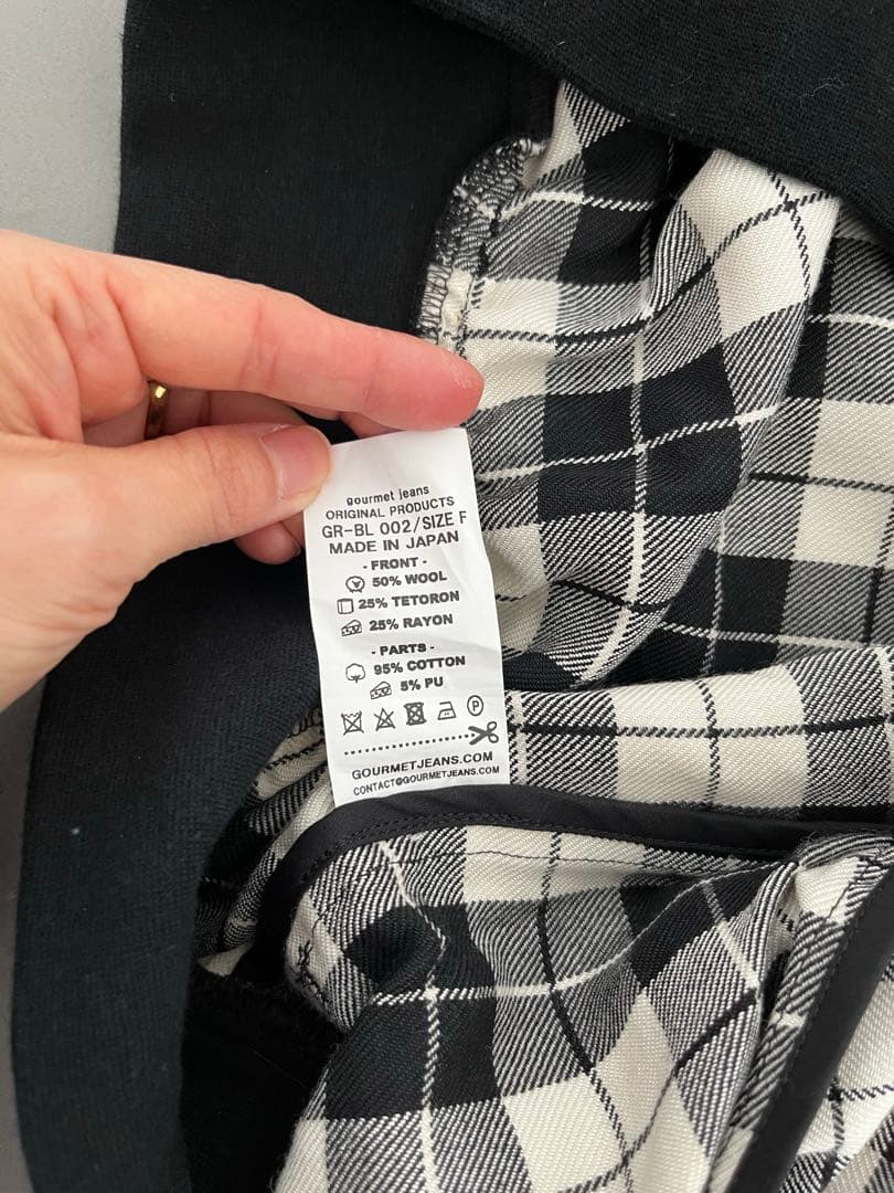 gourmet Jeansグルメジーンズ 日本製 ハーフジップ チェック柄