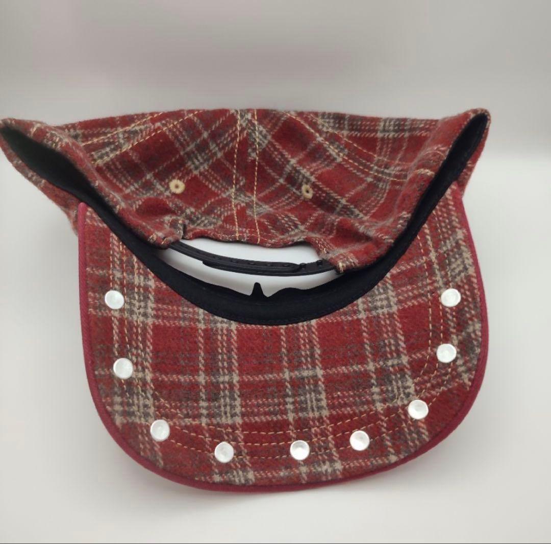 帽子 EC MELODI STAR STUDDED HAT RED PLAID