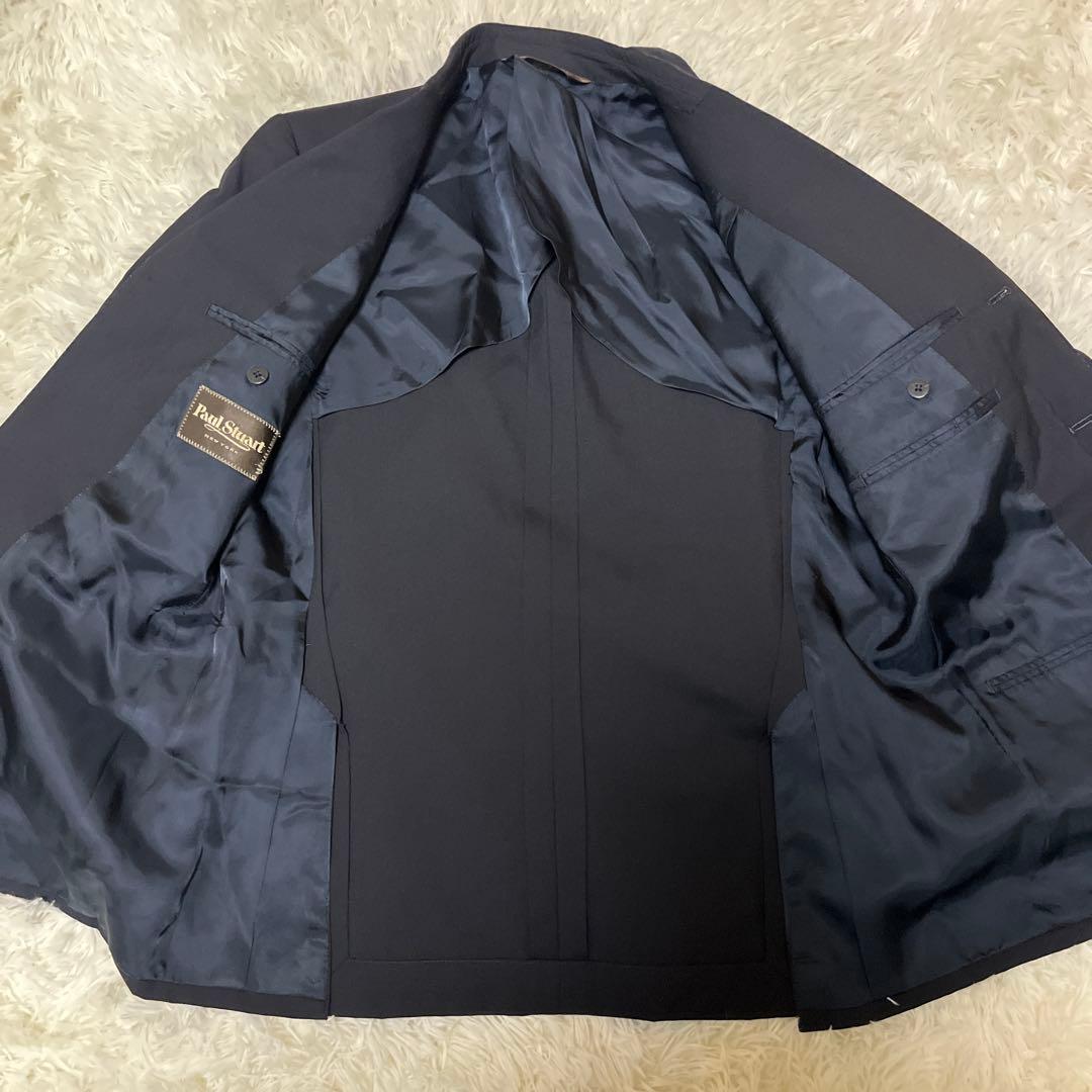 【極美品】paul stuart 背抜き テーラードジャケット ネイビー 46L