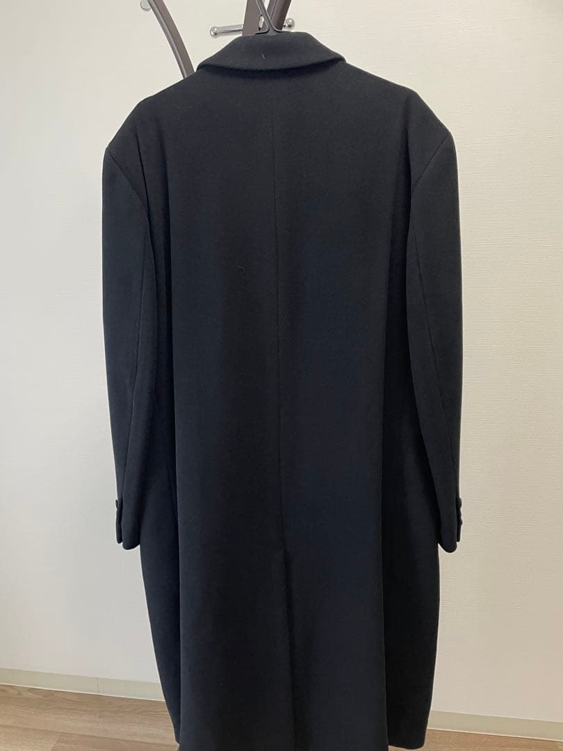 ＳＥＮＴ　ＨＯＭＭＥ ダブルブレスト ブラックロングコート ウール　3Ｌ