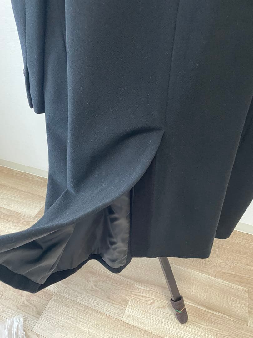 ＳＥＮＴ　ＨＯＭＭＥ ダブルブレスト ブラックロングコート ウール　3Ｌ