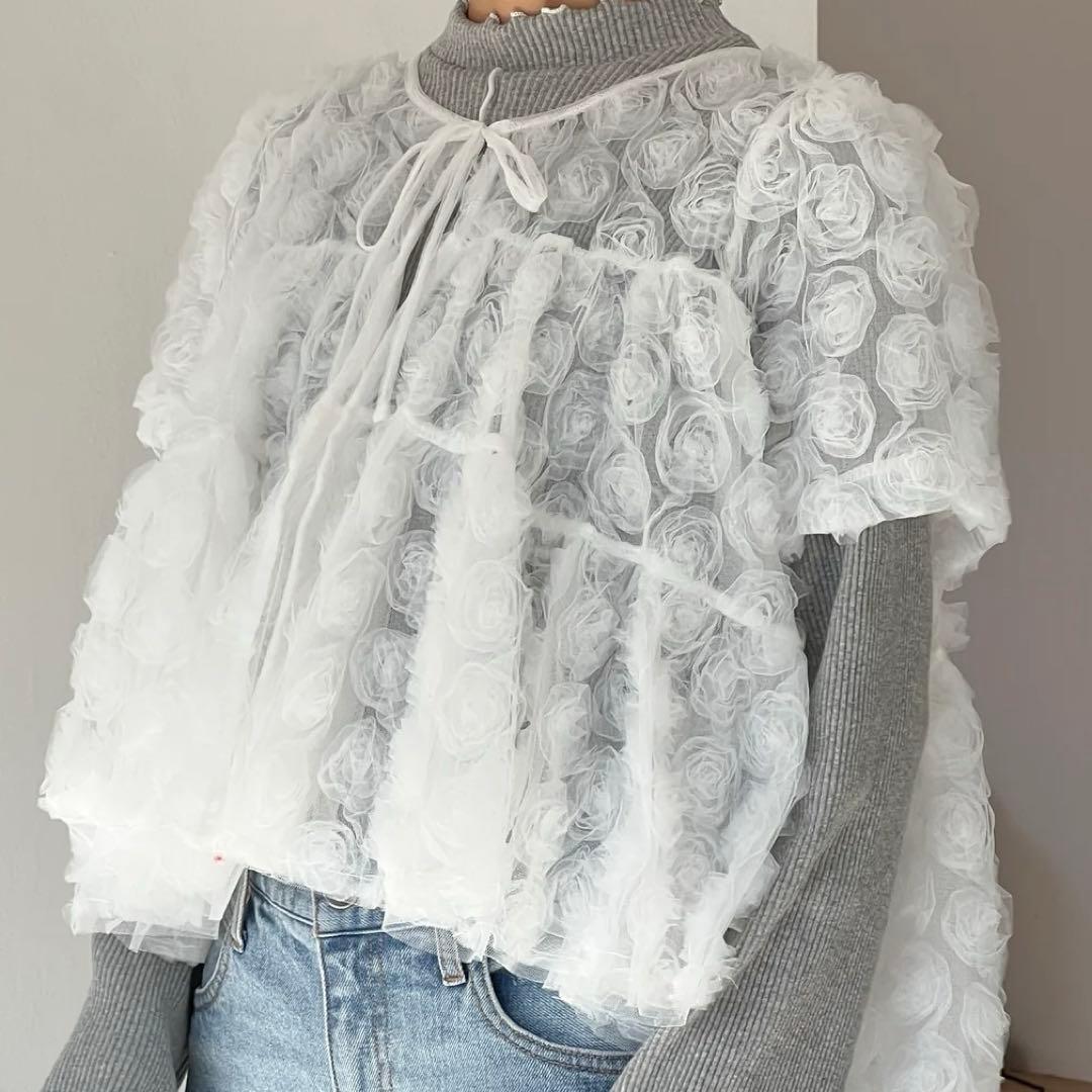 POPPY FLOWER BALLOON TULLE BOLERO あさぎーにょ
