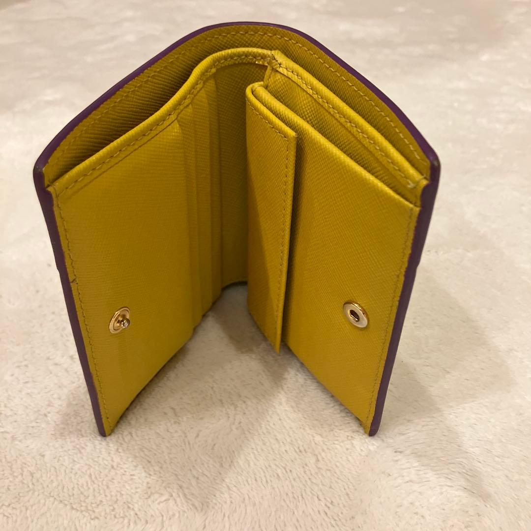 立春値下！MARNI BILLFOLD 2つ折ウォレット イエローXパープル