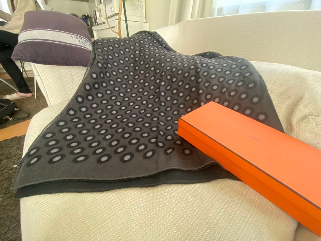 HERMES カシミヤシルク170×130 超大判