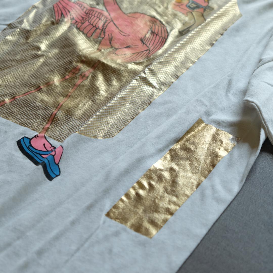 YUKI FUJISAWA 箔プリント Tシャツ NEW VINTAGE