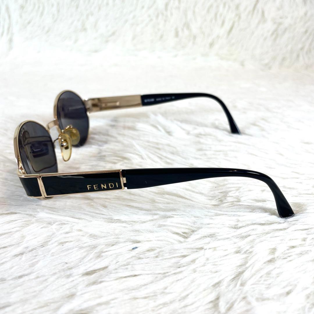 美品　FENDI　SL7169　ブラックレンズ　ブラック・ゴールドフレーム
