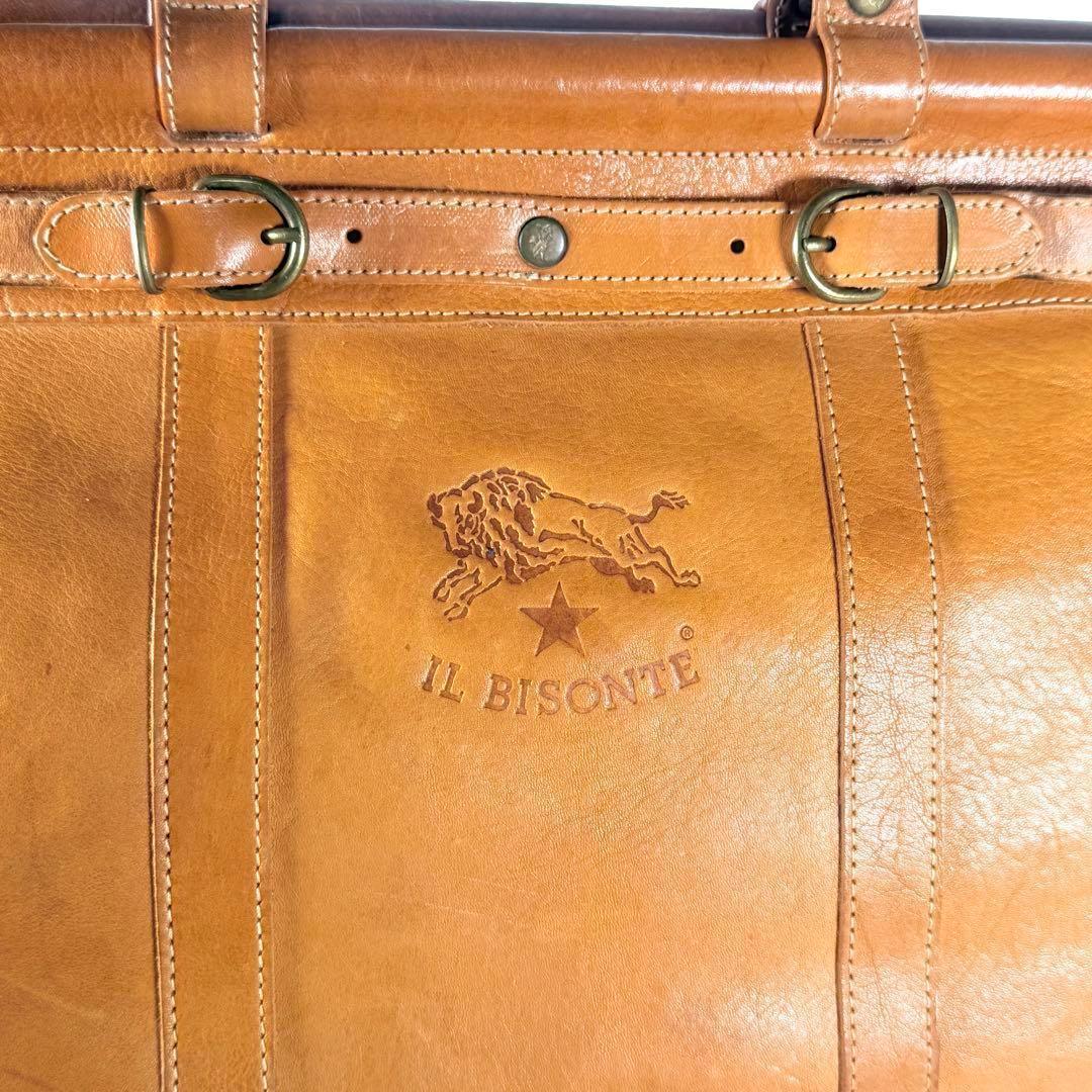 【良品】IL BISONTE イルビゾンテ　ボストンバッグ　ヌメ革　旅行用　刻印