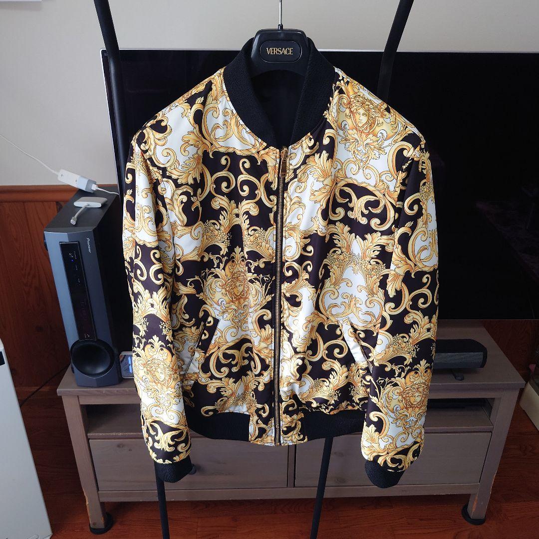 希少 美品 VERSACE Reversible Bomber Jacket