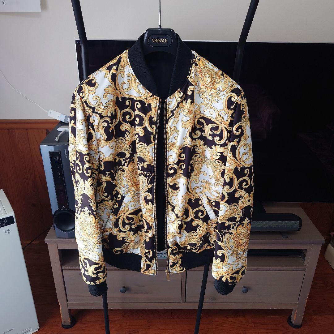 希少 美品 VERSACE Reversible Bomber Jacket