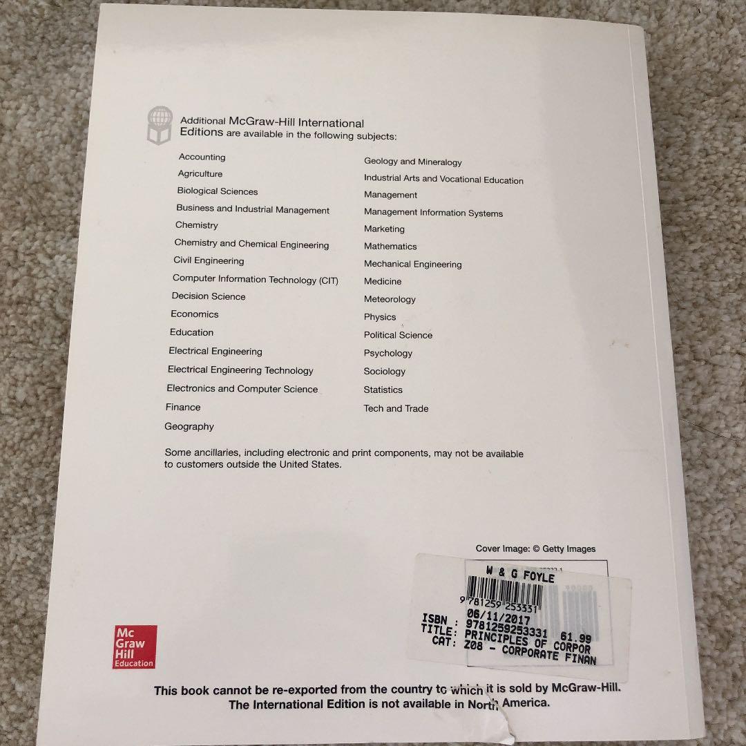 ビジネス・経済 Principles of Corporate Finance