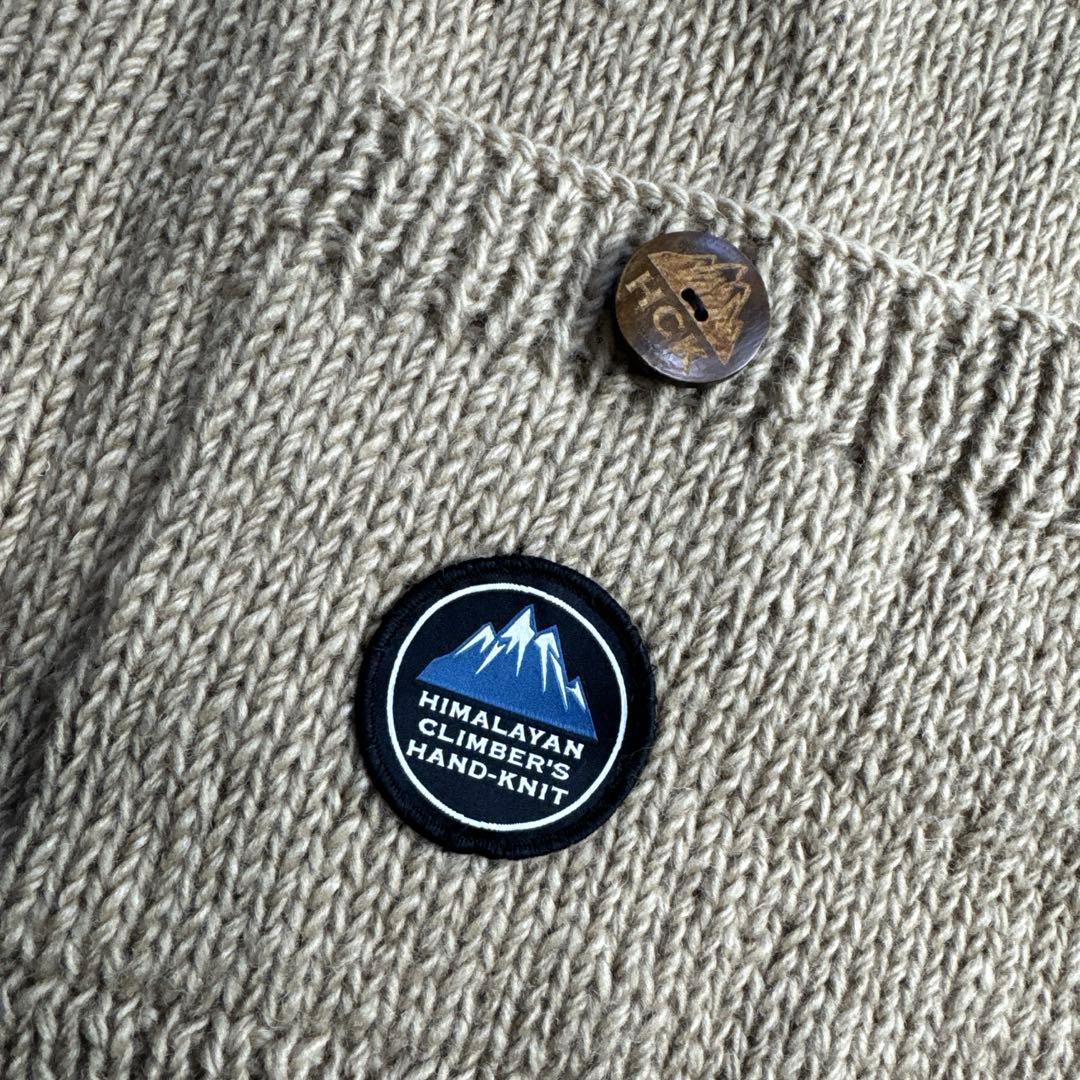 HIMALAYAN コラボ 手編みクルーネックベスト　ノースリブ　ハンドメイド