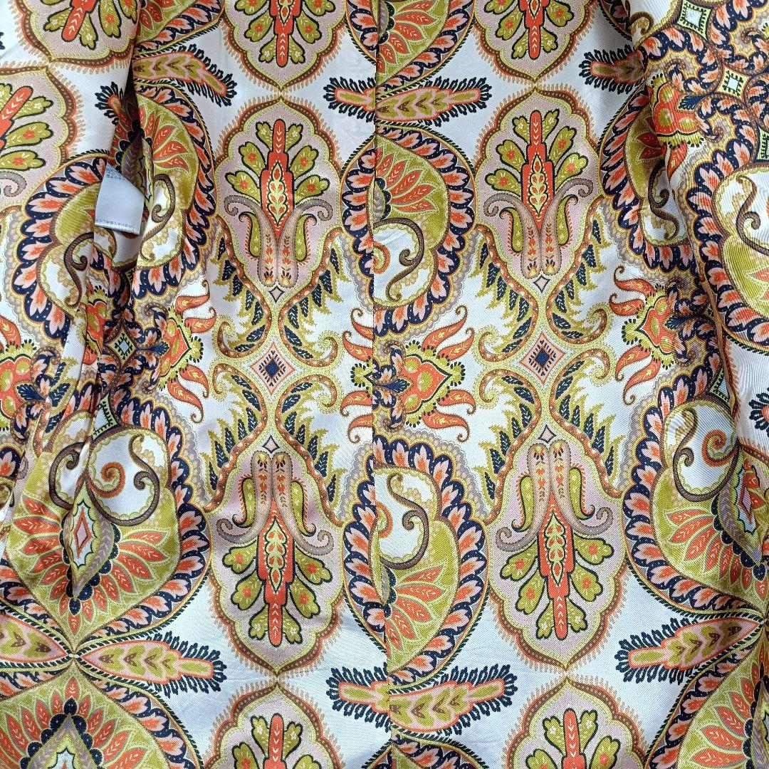 ETRO モヘヤ混 ノーカラーロングコート グレージュ 裏地カシミール 40