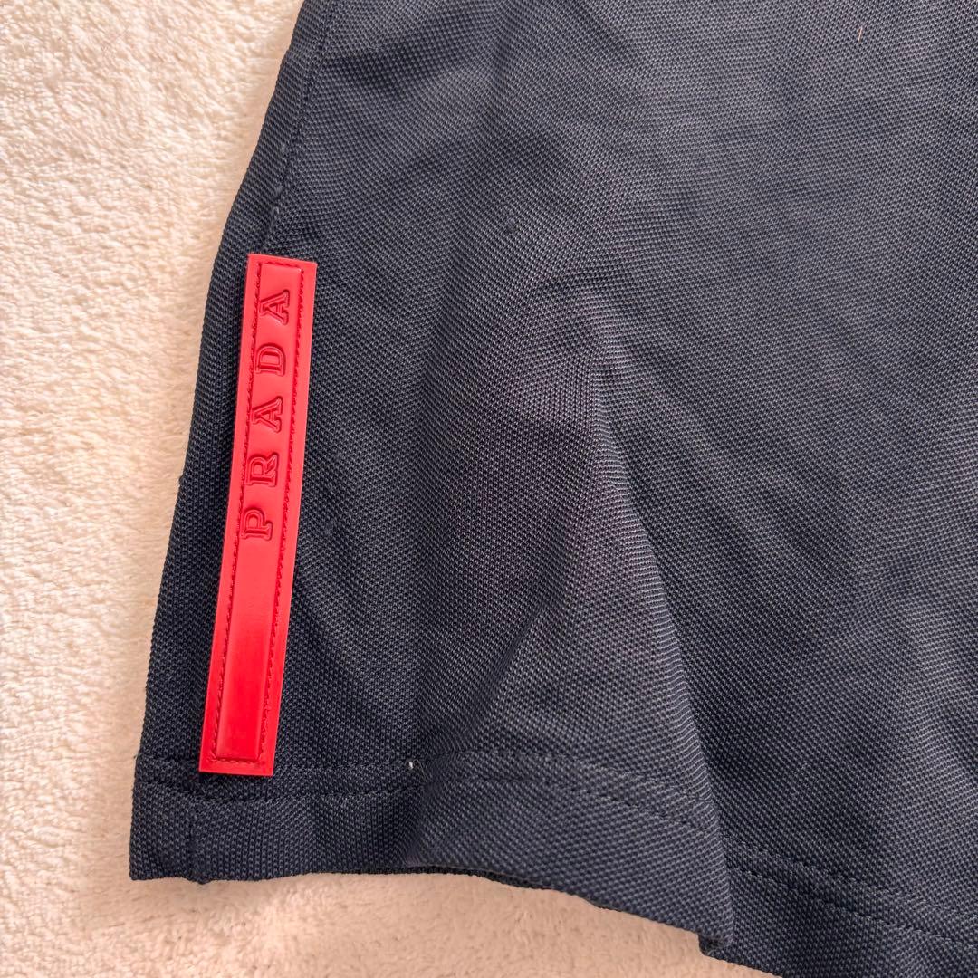 美品　PRADA プラダ　Tシャツ 肩ファスナー　ラバータグ ブラック　黒　M