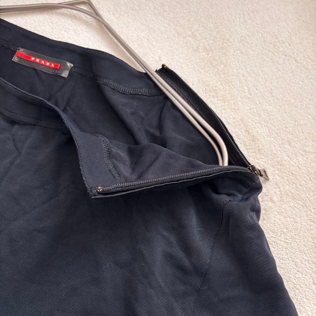 美品　PRADA プラダ　Tシャツ 肩ファスナー　ラバータグ ブラック　黒　M