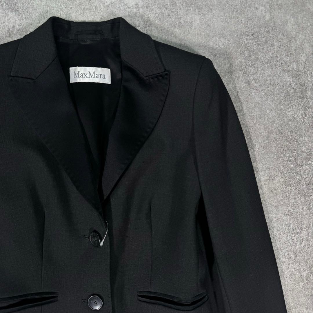 Max Mara 白タグ　テーラードジャケット　ピークドラペル　36 サテン