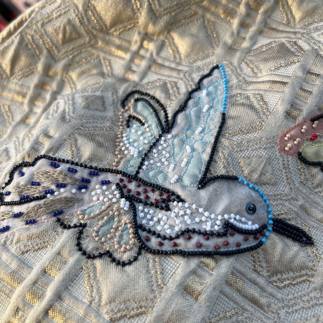美品　レッド　ヴァレンティノ　希少刺繍ワンピース ゴールド 38 華やか
