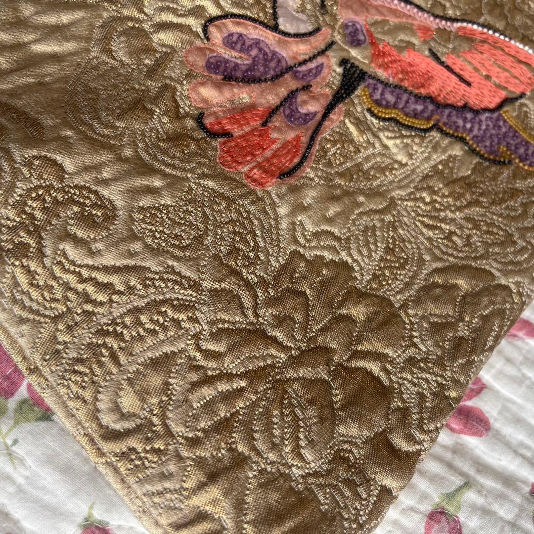 美品　レッド　ヴァレンティノ　希少刺繍ワンピース ゴールド 38 華やか