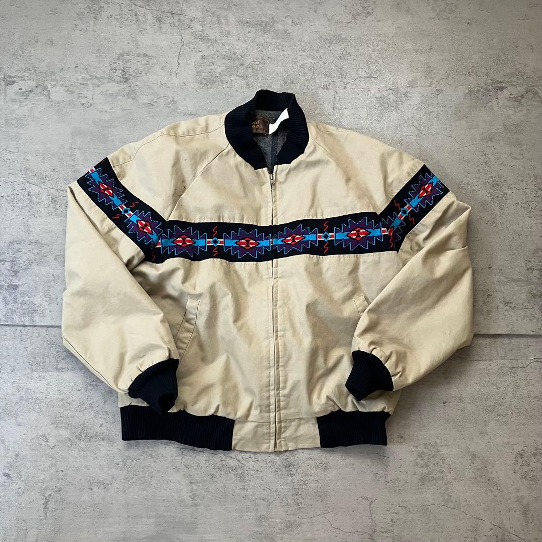 80s USA製 David James ネイティブ柄 ボンバージャケット M