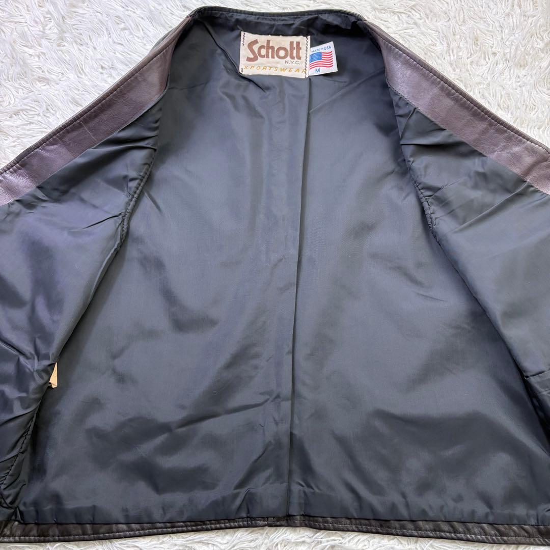 ジ*ン様 美品　90s OLD schott ショット USA製 本革 レザー