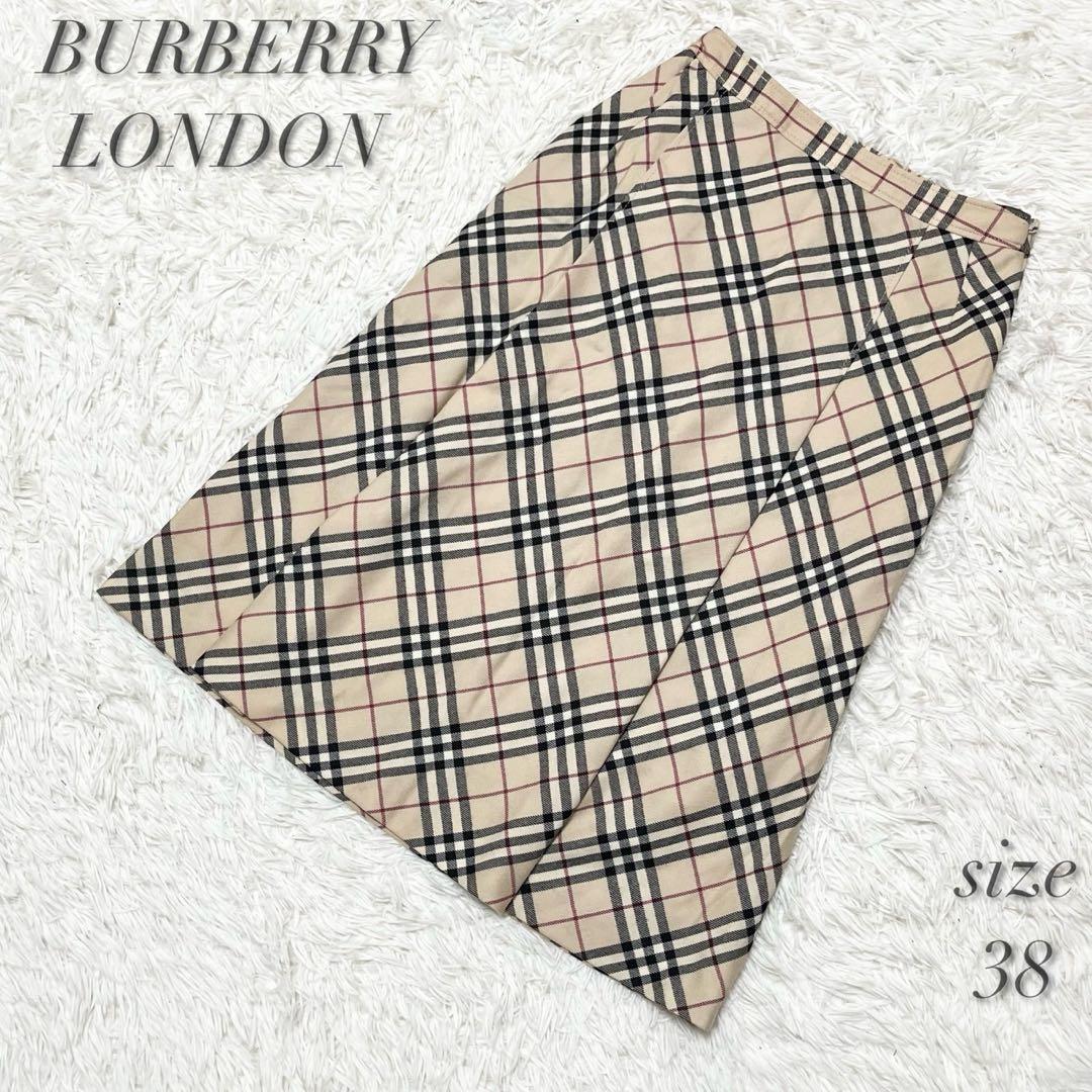 BURBERRY LONDN バーバリー ノバチェック フレアスカート ロング