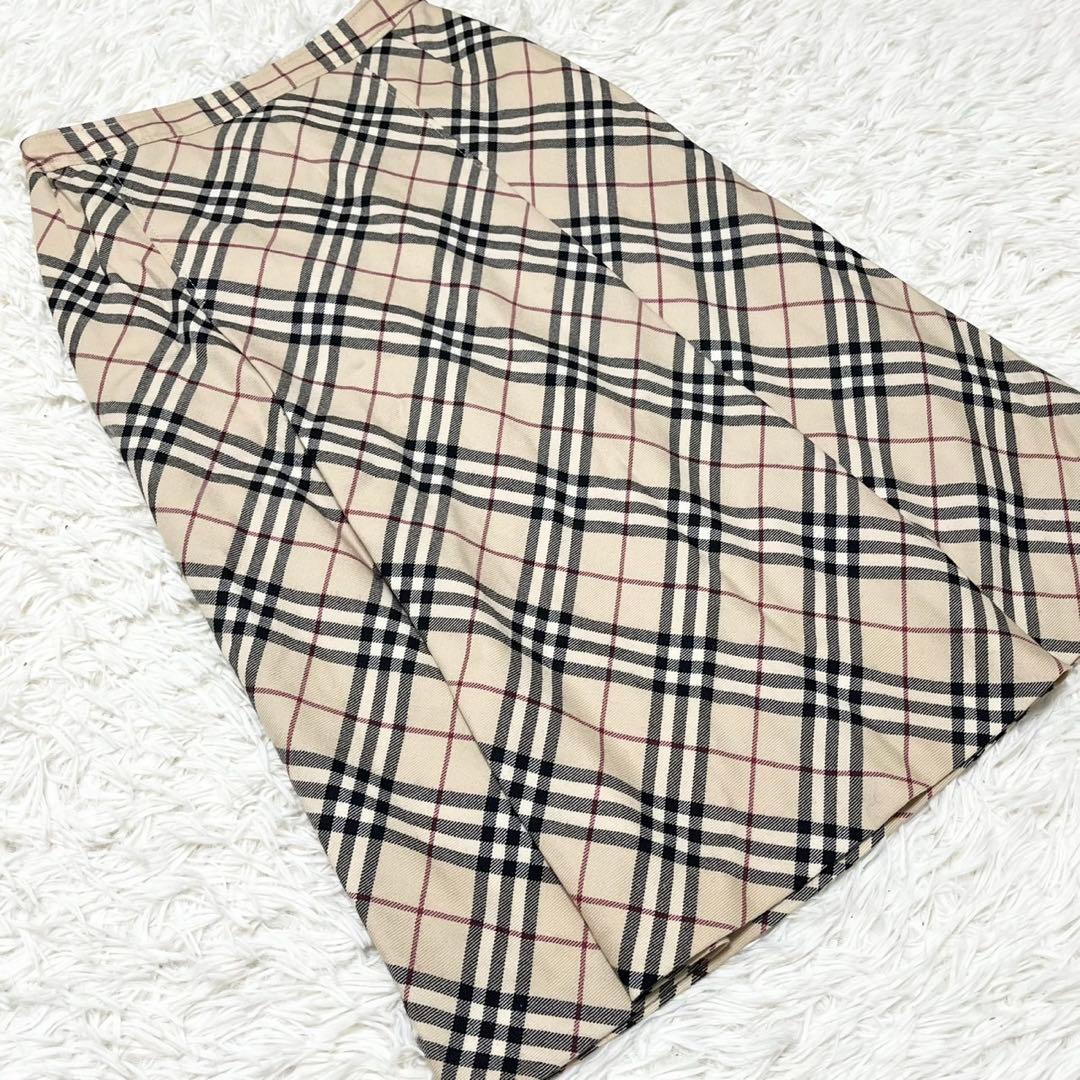 BURBERRY LONDN バーバリー ノバチェック フレアスカート ロング