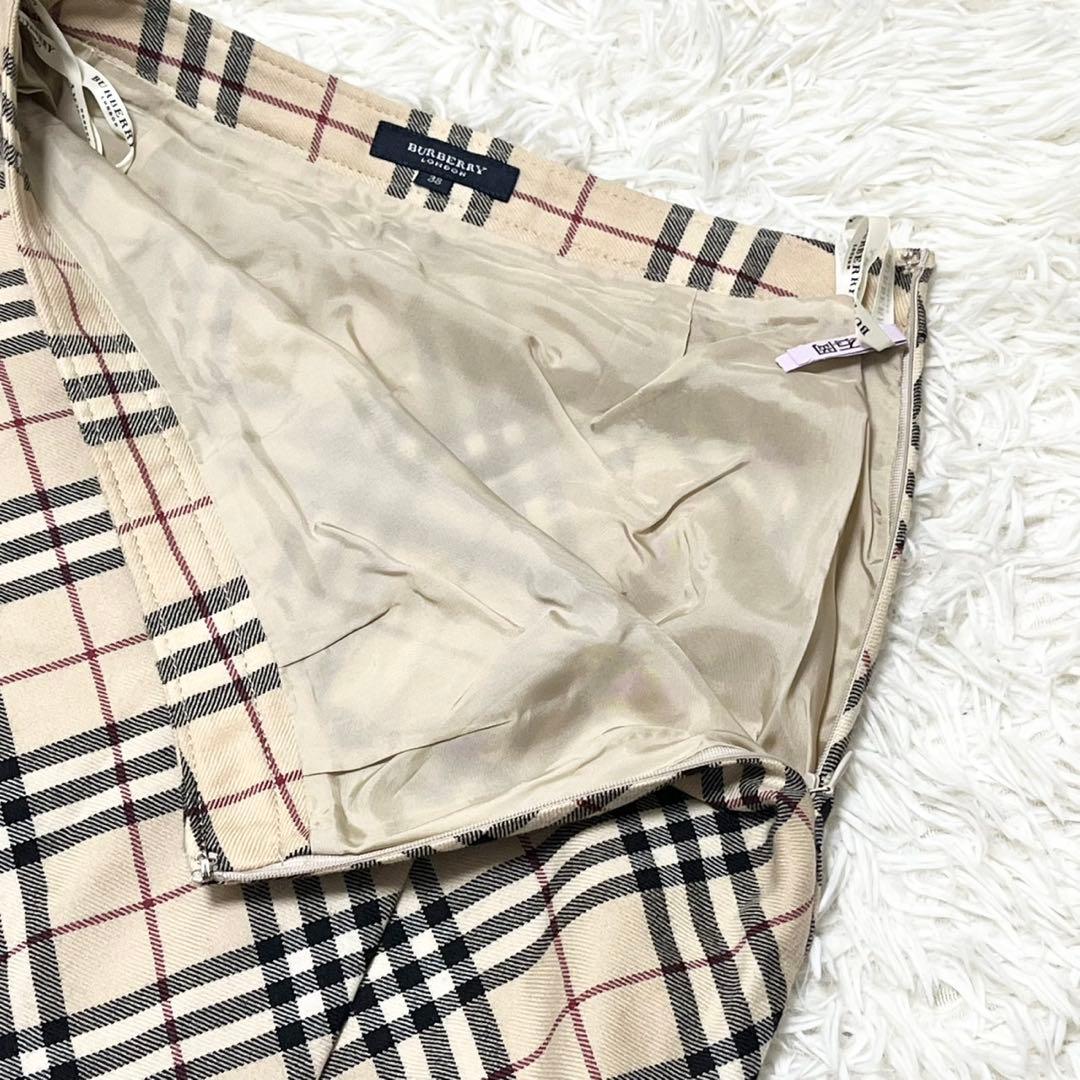 BURBERRY LONDN バーバリー ノバチェック フレアスカート ロング