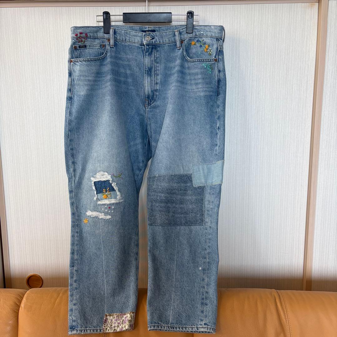 Polo Ralph Lauren 刺繍デニムパンツ　大きいサイズレディース