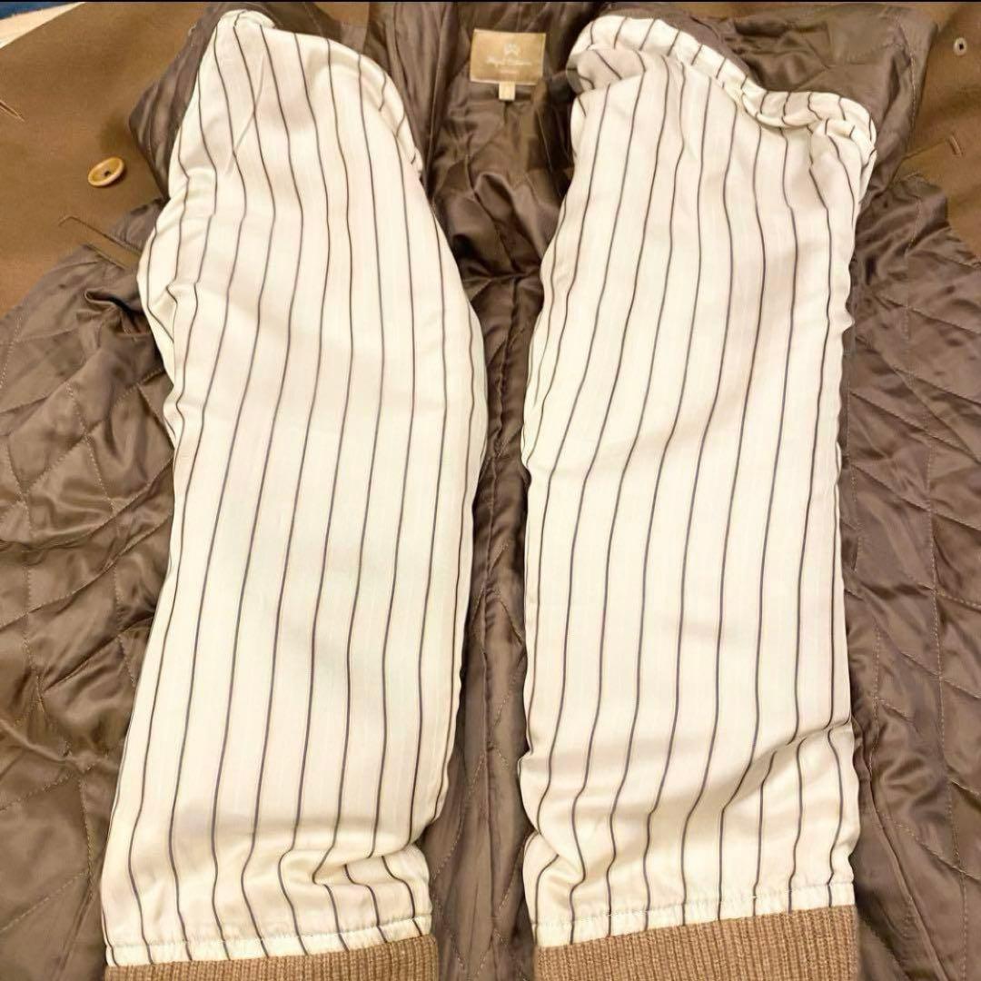 使用感少ない　ナイジェルケーボン　ロングピーコート　中綿×カシミヤ×レザー　M