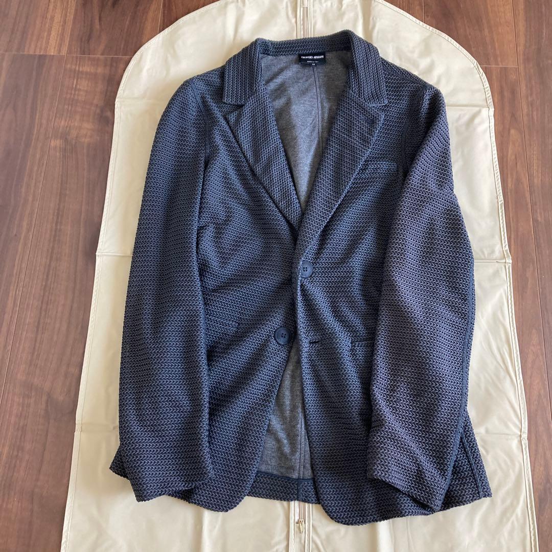【良品】GIORGIO ARMANI 編み込み アンコンジャケット