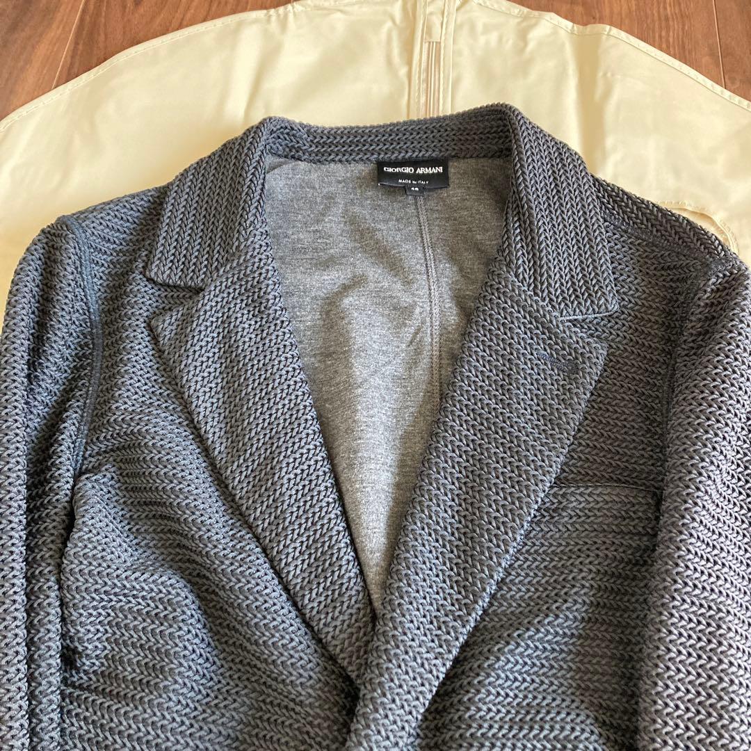 【良品】GIORGIO ARMANI 編み込み アンコンジャケット