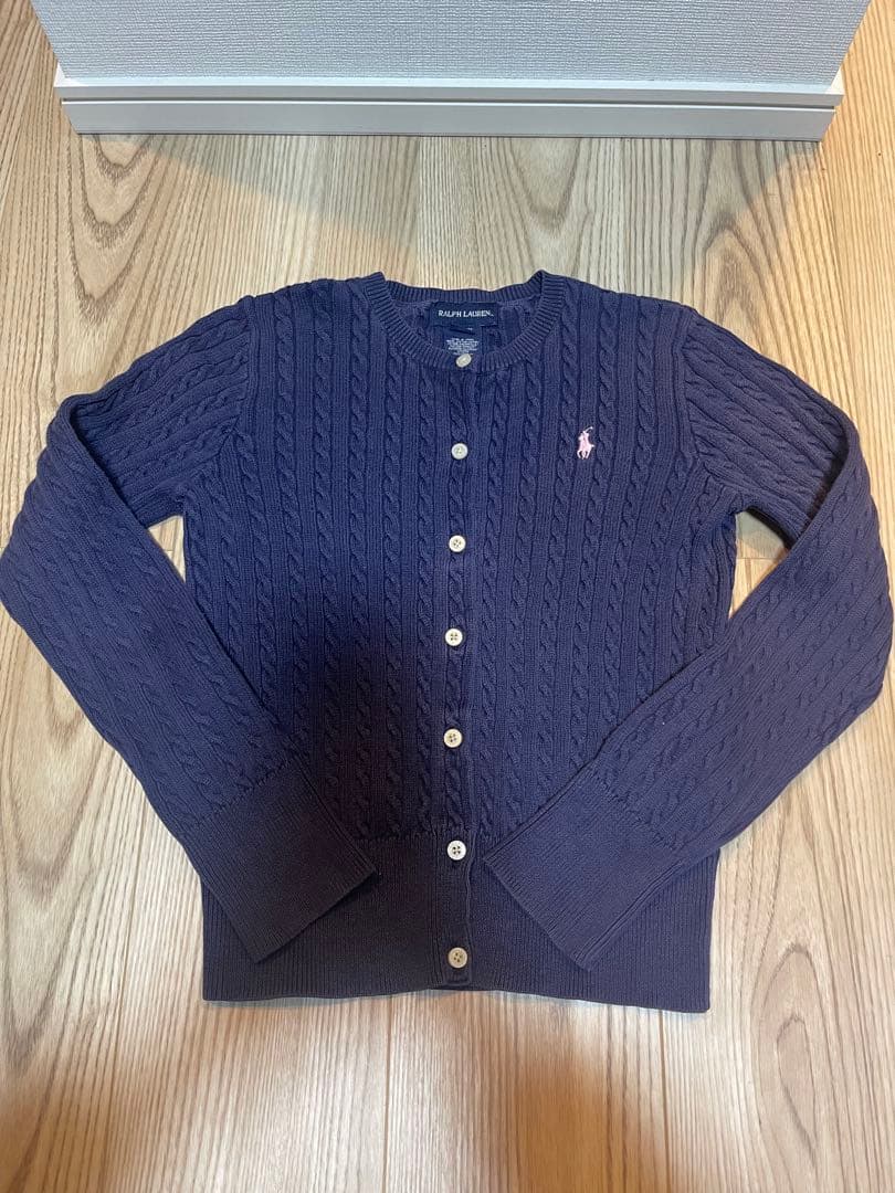 Ralph Lauren ネイビー ケーブルニット カーディガン XS 春カラー
