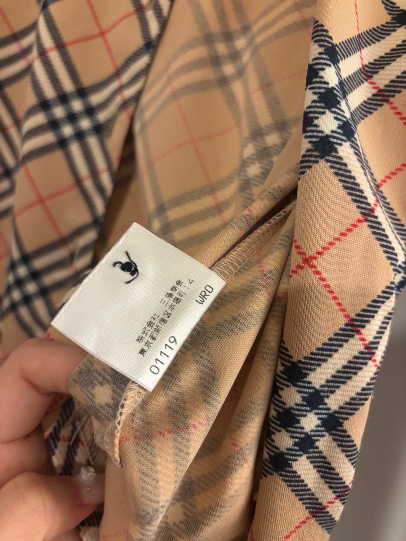 【美品】バーバリーチェック長袖カーディガン/Burberry BLUELABEL